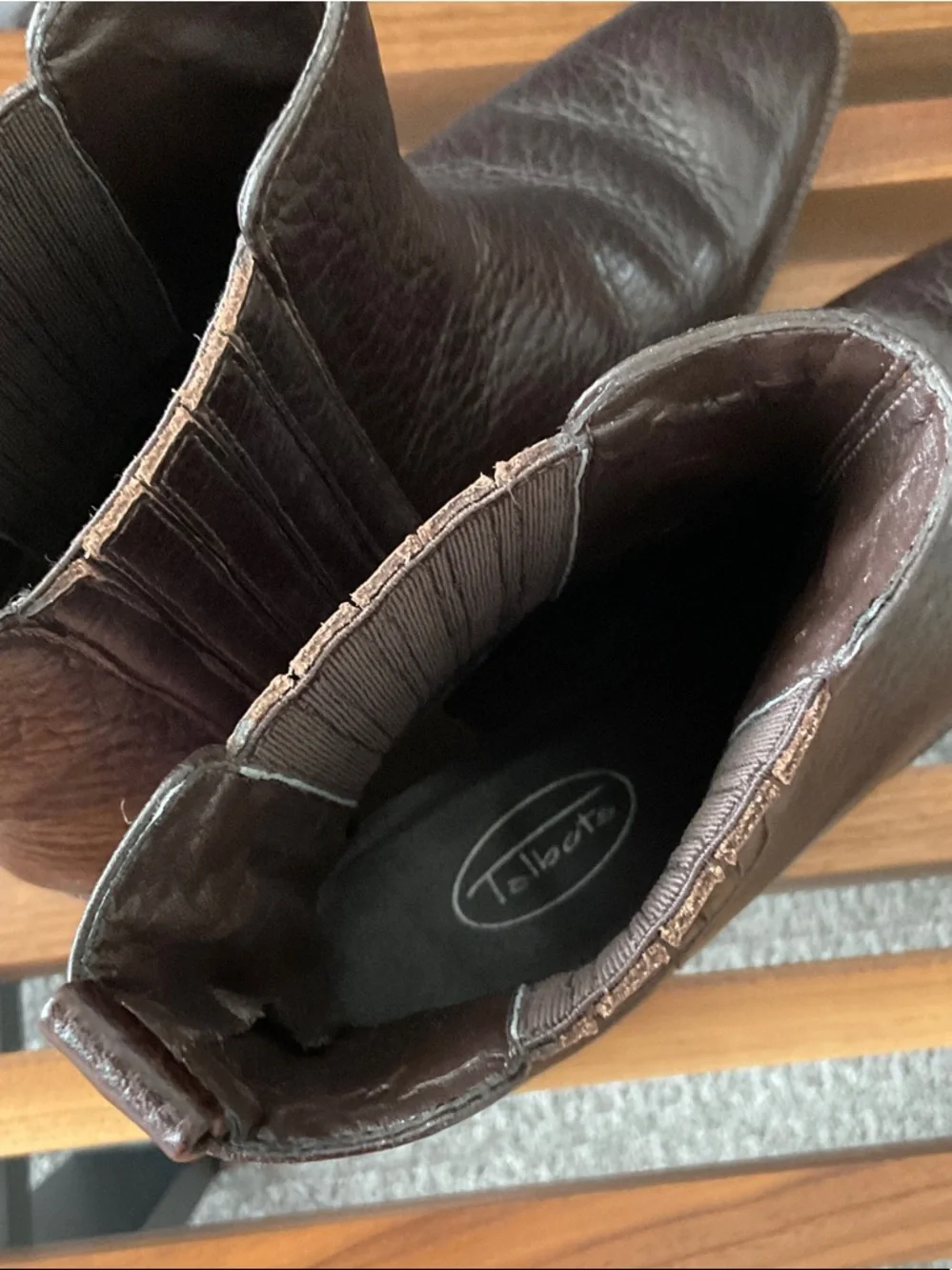 Talbots Dark Brown Leather Chelsea Booties